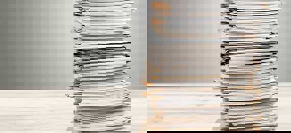 Stack of documents on a desk