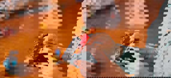 A child building with Lego.